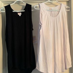 NWT lot of 2 LuLaRoe tank tops XL white & black